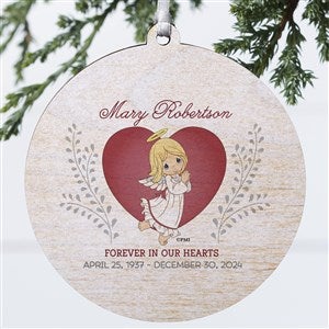 Precious Moments Personalized Memorial Ornament - 1 Sided Wood - 18480-1W