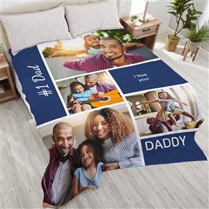 Family Love Photo Collage Personalized 90x108 Plush King Fleece Photo Blanket - 18493-K