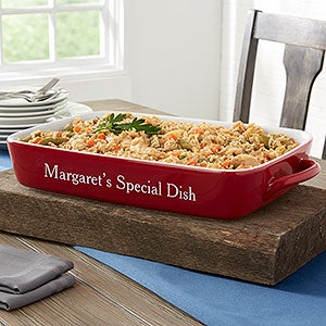 Personalized Classic Casserole Baking Dish- Red - 18497R-C