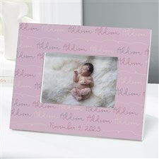 Modern Baby Girl Personalized Picture Frame- 4x6 Tabletop Horizontal - 18505