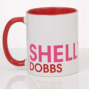 Bold Name Personalized Coffee Mug 11 oz.- Red - 18549-R