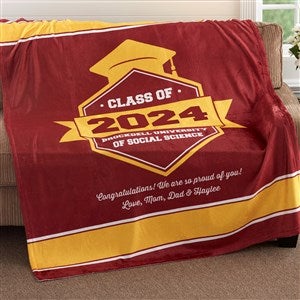 Personalized Fleece Blanket 60x80 - Graduation Blanket - 18577-L