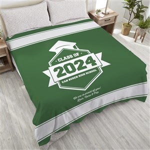 Class Of Personalized Graduation 90x90 Plush Queen Fleece Blanket - 18577-QU