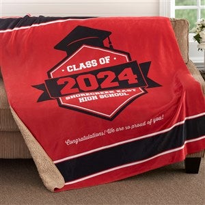Personalized 50x60 Sherpa Blanket - Graduation Gift - 18578