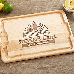 Personalized BBQ Cutting Board 12x27 - The Grill - 18597
