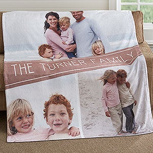 Personalized Fleece Blanket 60x80 - Photo Collage - 18619-L