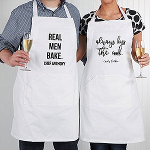 Personalized Christmas Baking Apron for Women Men - Chef Apron