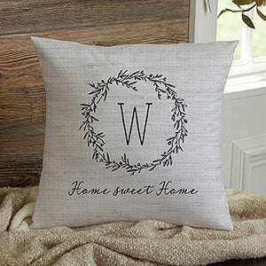 Farmhouse Floral 14" Personalized Throw Pillow - 18642-S