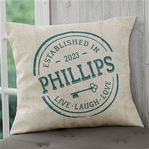Established 18quot; Personalized Throw Pillow - 18647-L