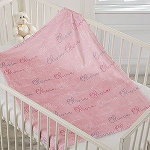 Modern Girl Name Personalized 30x40 Plush Fleece Baby Blanket - 18669