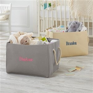 Personalized Canvas Storage Totes - Monogram & Name