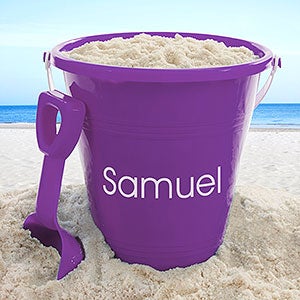 Personalized Purple Sand Pail & Shovel - 18687-P