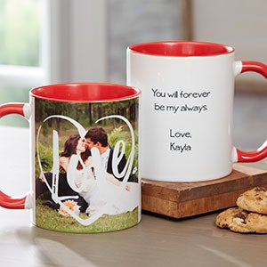 Red Personalized Photo Coffee Mug with Graphic Overlay - 18714-R