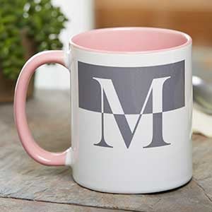 BM08-Two Initial Monogram Ceramic Coffee Cup