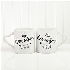 Mr  Mrs Wedding Arrow Personalized Coffee Mug Set - 18754