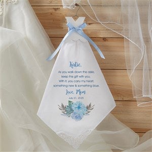 Brides New  Blue Personalized Wedding Handkerchief - 18769