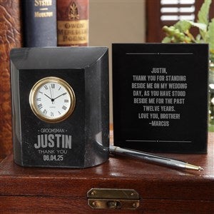 Great Groomsmen Personalized Marble Clock - 18783