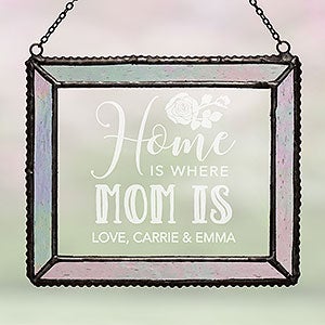 Home Is Where Mom Is Personalized Pink Suncatcher - 18806-P