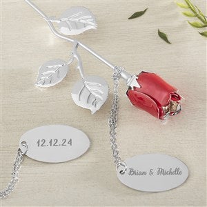 Happy Couple Engraved Red Keepsake Rose - 18809-Red