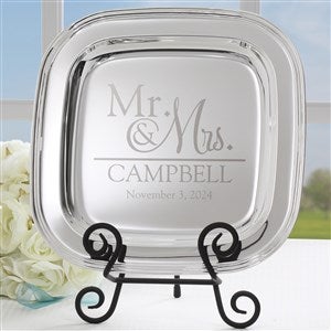 Wedded Pair Personalized Silver Tray - 18812
