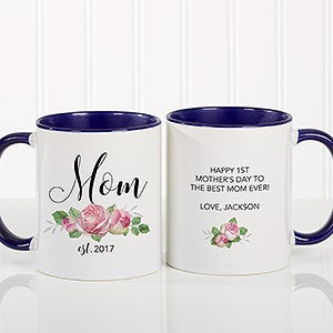 Custom New Mom Coffee Mug - 11oz Blue - 18818-BL