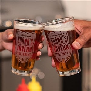 Personalized Pint Glasses with Beer Pitcher