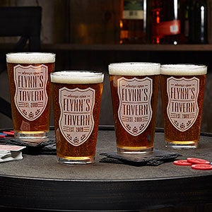 Engraved 16 oz. Personalized Drinking Glasses Bar Beer Drink Water Tum –  GraphicRocks