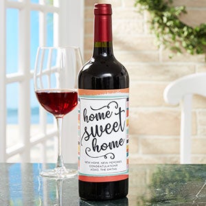 New Home Personalized Wine Bottle Label - 18905-T