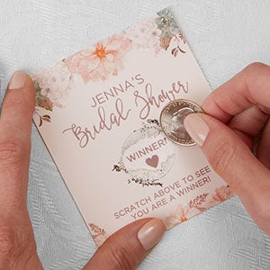 Modern Floral Wedding Personalized Scratch Off Game - 18918