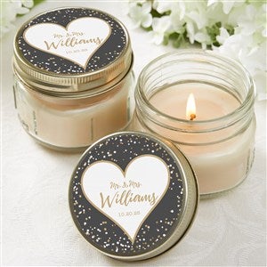 Sparkling Love Personalized Wedding Mason Jar Candle Favors - 18919