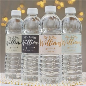 Sparkling Love Personalized Wedding Water Bottle Labels - 18921