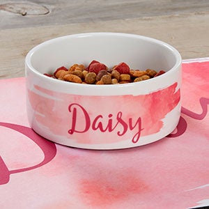 Watercolor Personalized Small Dog Bowls - 19022-S