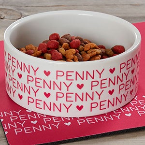 Large Personalized Dog Bowl - Repeating Name - 19024-L