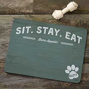 Farmhouse Style Personalized Dog Food Mat - 19034