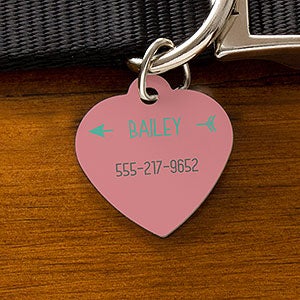 Modern Arrow Personalized Dog ID Tag - Heart - 19036-H