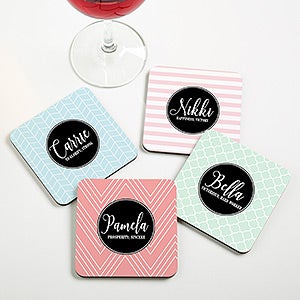 Name Meaning Personalized Geometric Coaster - 19070
