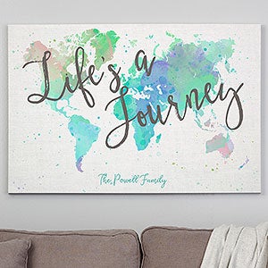 The Journey Personalized World Map Canvas Print- 28 x 42 - 19102-28x42