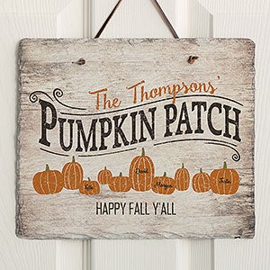 Family Pumpkin Patch Personalized Slate Plaque - 19117