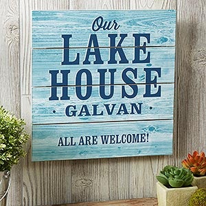 Home Away From Home 12x12 Personalized Shiplap Signs - 19163-12x12