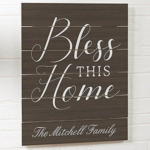 Bless This Home Personalized Wooden Slat Sign- 16 x 20 - 19171-16x20