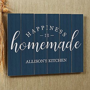 Happiness Is Homemade Personalized Wooden Slat Sign- 16 x 20 - 19172-16x20