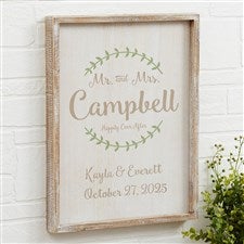 Mr  Mrs Personalized Whitewashed Frame Wall Art- 14x 18 - 19250-14x18