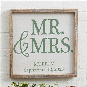 Mr  Mrs Personalized Wedding Wall Art - Barnwood Frame | 12x12 - 19277-12x12