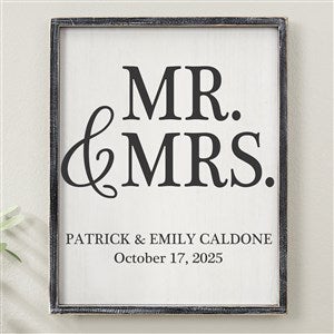 Mr.  Mrs. Personalized Blackwashed Barnwood Frame Wall Art- 14 x 18quot; - 19277B-14x18