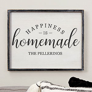 Happiness is Homemade Personalized Blackwashed Barnwood Frame Wall Art- 14x 18 - 19279B-14x18