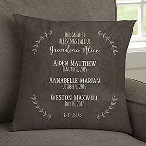 Our Grandchildren Personalized 14-inch Velvet Throw Pillow - 19323-SV