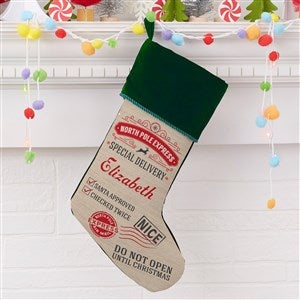 Special Delivery Personalized Green Christmas Stocking - 19347-G