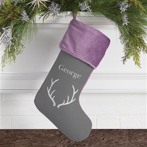 Winter Silhouette Personalized Purple Christmas Stockings - 19349-P