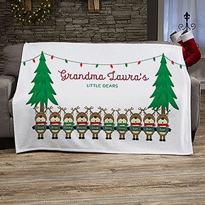 Reindeer Family Personalized Sweatshirt Blanket - 19361-SW