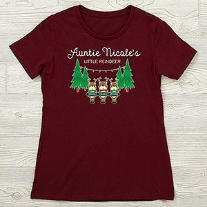 Reindeer Family Personalized Next Level™ Ladies Fitted Tee - 19379-NL